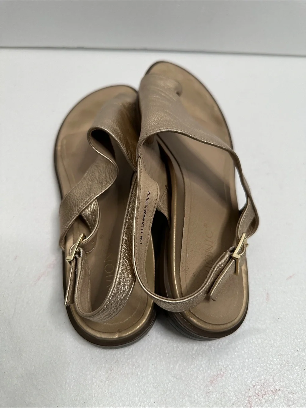 Vionic Ella Womens Metallic Gold Leather Slingback Sandalst size 11